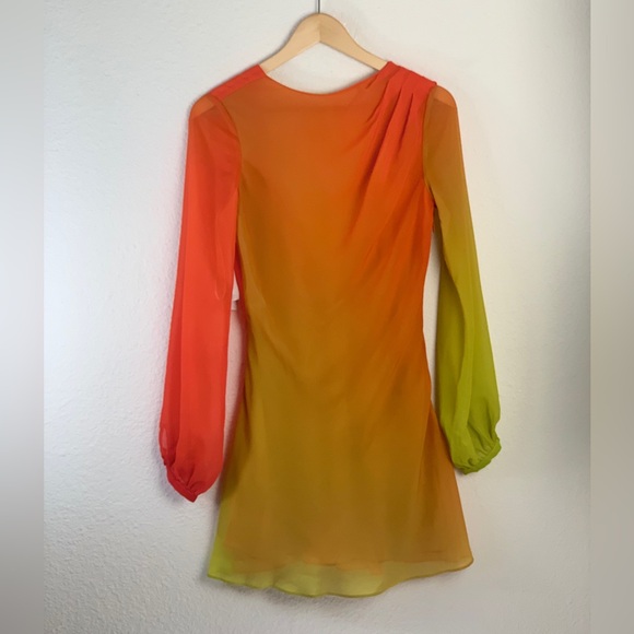Ronny Kobo Timbra Ombre Chiffon Open V Back Dress Sz S - Picture 6 of 16